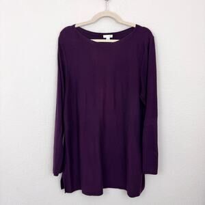 J. Jill Womens Long Sleeve Tunic Top Size XL Neutral Comfy Casual Minimal Red